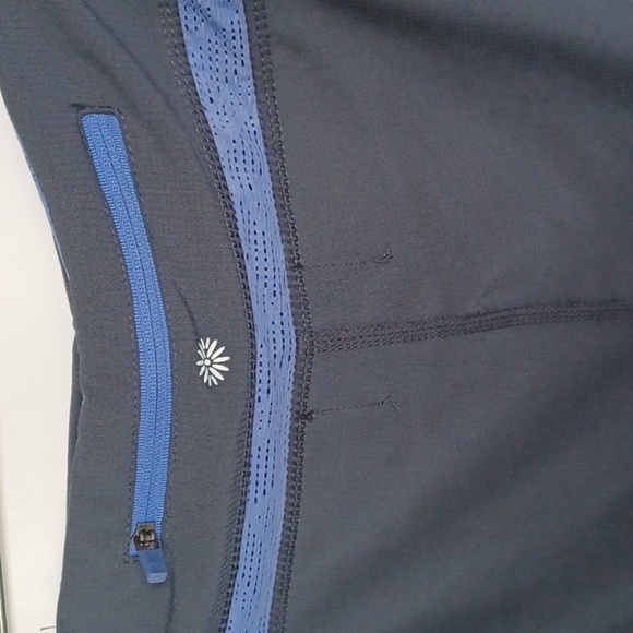 Tangerine Womens Capri Leggings Pants Gray Blue Color Block Stretch Mesh L - Picture 5 of 8